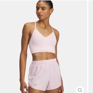 NWT Under Armour Women's Vanish Seamless Low Sports Bra Light Pink Size Large